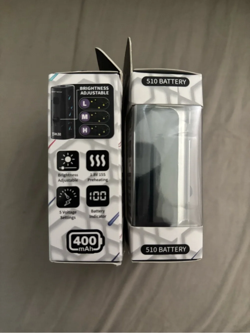 TIK30 510 Battery Mod - Silver and Gradient Pink-Blue